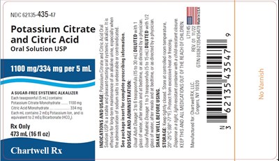 Potassium Citrate And Citric Acid Oral Solution, Usp (NDC 62135-435-47)