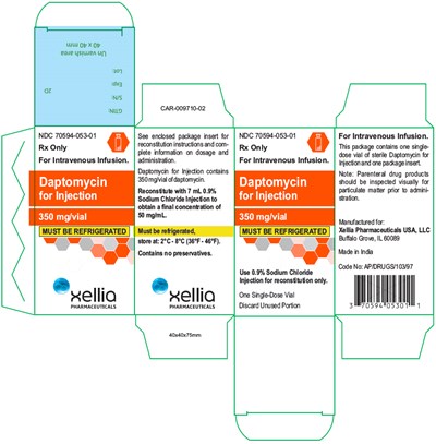 daptomycin-02.jpg PRINCIPAL DISPLAY PANEL - 350 mg Vial Carton - daptomycin 02