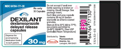 dexilant-03.jpg PRINCIPAL DISPLAY PANEL - 30 mg Capsule Bottle Label - dexilant 03