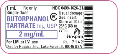 butorphanol-04.jpg PRINCIPAL DISPLAY PANEL - 2 mg/mL Vial Label - butorphanol 04