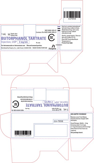 butorphanol-05.jpg PRINCIPAL DISPLAY PANEL - 2 mg/mL Vial Carton - butorphanol 05