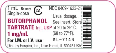 butorphanol-08.jpg PRINCIPAL DISPLAY PANEL - 1 mg/mL Vial Label - butorphanol 08