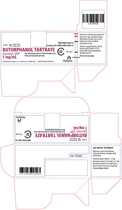 butorphanol-09.jpg PRINCIPAL DISPLAY PANEL - 1 mg/mL Vial Carton - butorphanol 09