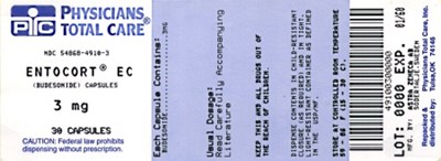 Entocort Ec 100mg Capsule Bottle Label (4910)