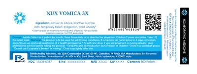 Label Pellets FDA 15631 0317