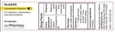Notasan 30 Capsules Label (Spy Notasan 30 Capsules Etikett En 110x28)