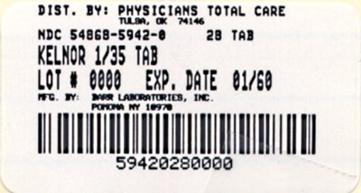 Kelnor 1 mg/35 Mcg Tablets Label (5942)