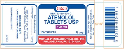 atenolol-04.jpg PRINCIPAL DISPLAY PANEL - 100 mg Tablet Label - atenolol 04