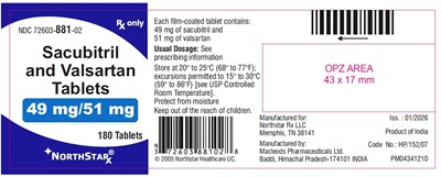 856 (Sacubitril Valsartan 49 mg 51 mg 180 Baddi)