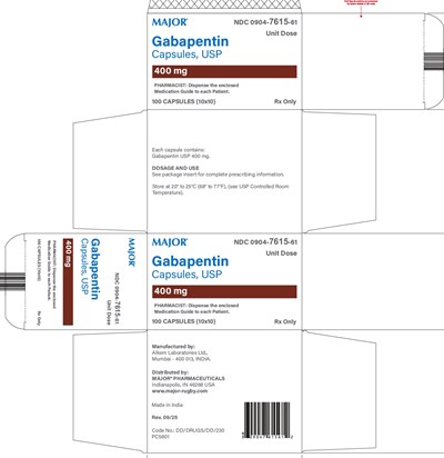 400 mg100 Unit-dose Label (Gabapentin Cap 400 100c)