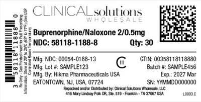 Buprenorphine/naloxone 2/0.5mg Tablets 30ct Blister Card (Image 01)
