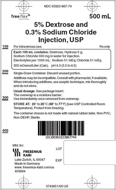 Package Label (PRINCIPAL DISPLAY – Dextrose and Sodium Chloride 500 mL Bag Label)