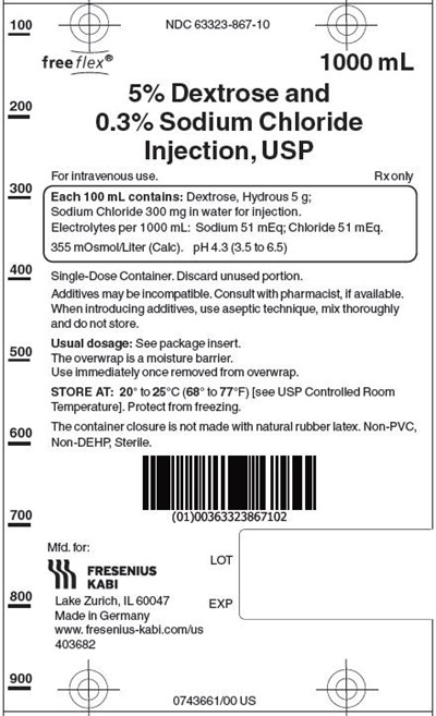Package Label (PRINCIPAL DISPLAY – Dextrose and Sodium Chloride 1000 mL Bag Label)