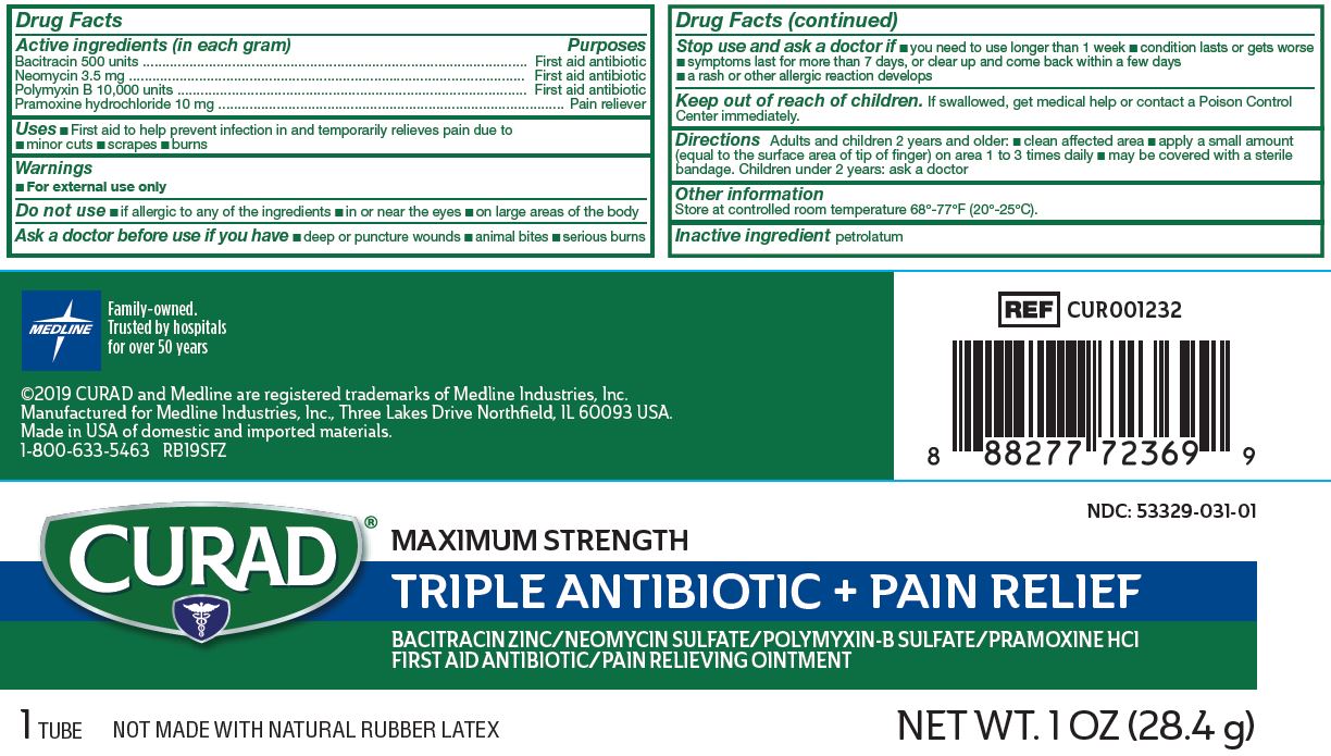 NDC 53329031 Curad Maximum Strength Triple Antibiotic Ointment Topical