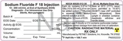 Principal Display Panelsodium Fluoride 18 Injection10 (200 mCi/mL at End of Synthesis (EOS)Diagnostic)