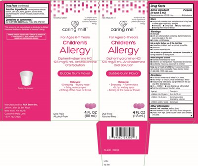 Diphenhydrame HCl 12.5 mg (Childrens Allergy Bubble Gum Liquid 1)