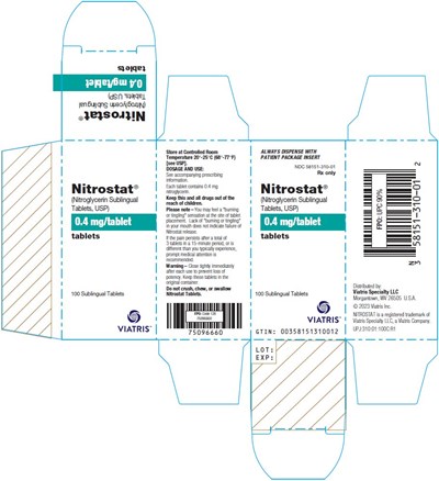 Nitrostat Sublingual Tablets 0.4 mg/tablet Carton Label - image 02