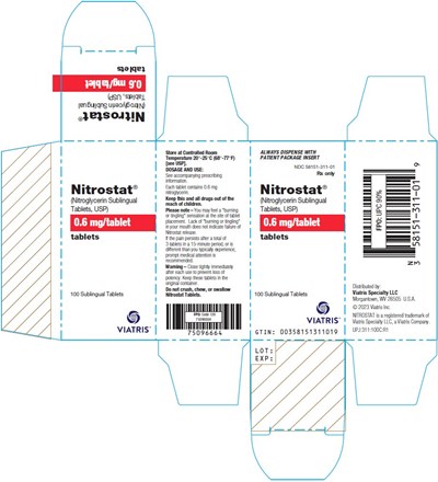 Nitrostat Sublingual Tablets 0.6 mg/tablet Carton Label - image 03