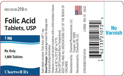 Folic Acid Tablets Usp 1mg 1800s
