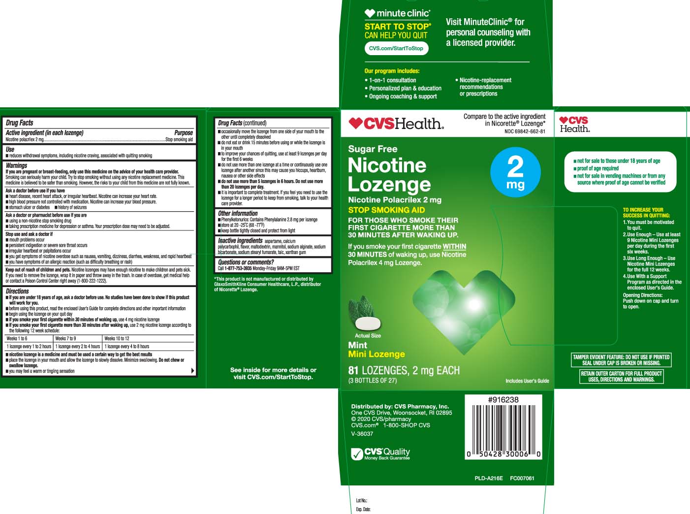 NDC 69842662 Nicotine Sugar Free Lozenge Oral