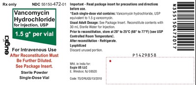 vancomycin-fig3.jpg PACKAGE LABEL.PRINCIPAL DISPLAY PANEL 1.5 g per vial - Container Label - vancomycin fig3