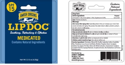 Amish Origins SPF 15 Front and Back of Card - image 01