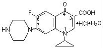 ciprofloxacin-str1.jpg Chemical Structure - ciprofloxacin str1