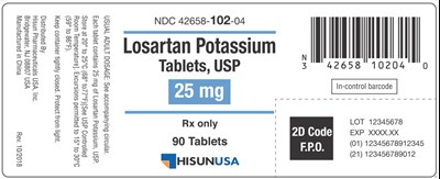Losartan potassium tablets USP, 25 mg 90 Count - hisun losartan 06