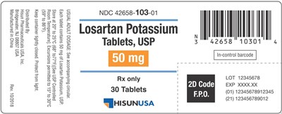 Losartan potassium tablets USP, 50 mg 30 Count - hisun losartan 07