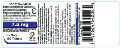amphetamines-02.jpg PRINCIPAL DISPLAY PANEL - 7.5 mg Tablet Bottle Label - amphetamines 02