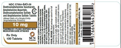 PRINCIPAL DISPLAY PANEL - 10 mg Tablet Bottle Label - amphetamines 03