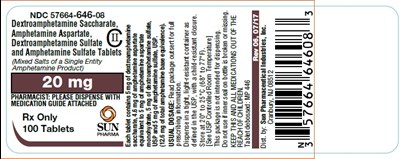 PRINCIPAL DISPLAY PANEL - 20 mg Tablet Bottle Label - amphetamines 06