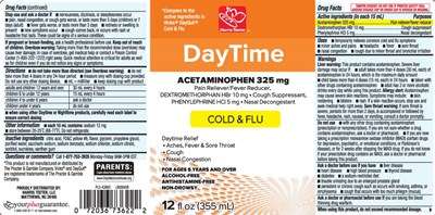 Acetaminophen 325 mg, Dextromethorphan Hbr 10 mg, Phenylephrine HCl 5 mg (Daytime Pe Liquid 1)