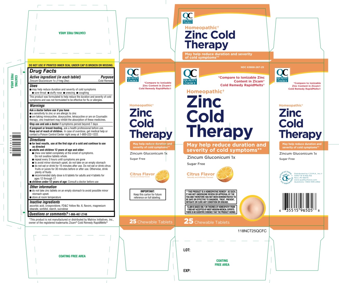 FDA Label for Zinc Cold Therapy Tablet Oral Indications, Usage