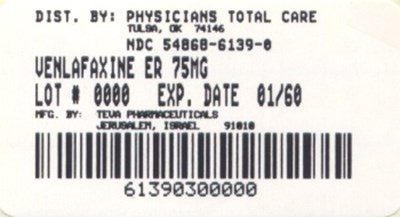 Venlafaxine Hydrochloride Extended-release Capsules 75 mg Label (6139)