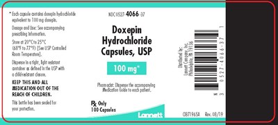 doxepin-hydrochloride-capsules-usp-6.jpg 100 mg bottle label - doxepin hydrochloride capsules usp 6