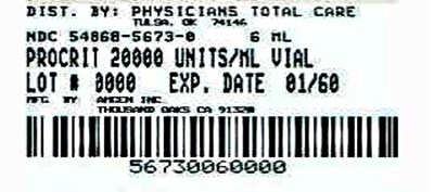 Principal Display Panel - 20,000 Unit Vial Carton - 5673