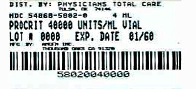 Principal Display Panel - 40,000 Unit Vial Carton - 5802