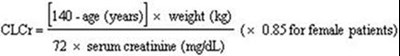 Cockcroft And Gault Equation (Pregabalin Formula)