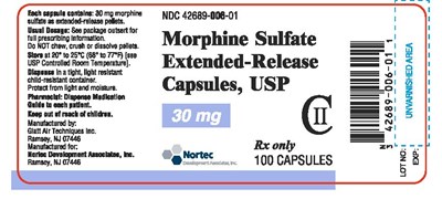 morphine-sulfate-30mg.jpg Morphine Sulfate Extended Release Capsules 30 mg Bottle Label x 100 capsules NDC 46987-325-11 - morphine sulfate 30mg