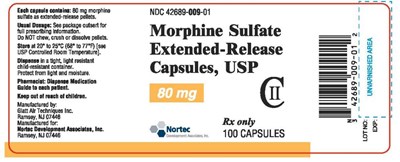 morphine-sulfate-80mg.jpg Morphine Sulfate Extended Release Capsule 80 mg Bottle Label x 100 capsules NDC 42689-009-01 - morphine sulfate 80mg