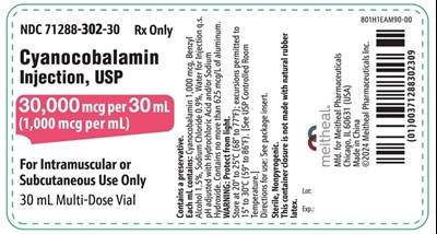 cyano-30mg-30ml-vial-v2.jpg PRINCIPAL DISPLAY PANEL – Cyanocobalamin Injection, USP, 30 mL Vial Label - cyano 30mg 30ml vial v2