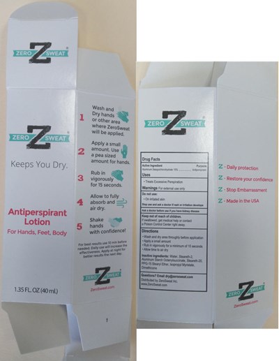 Principal Display Panel - 40 ml Tube Box - zerosweat 01