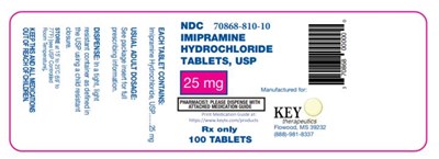 NDC 70868-810-10IMIPRAMINEHYDROCHLORIDETABLETS, USP25 mgRx only 100 TABLETS - imipramine hydrochloride 02