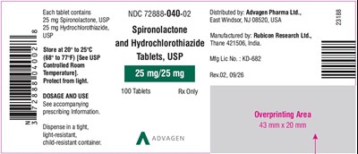 "image Description" (Spironolactone Hctz 100s Tabs Bottle Label)