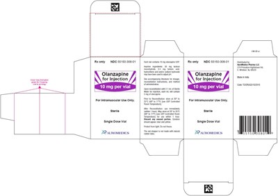 olanzapine-fig2.jpg PACKAGE LABEL-PRINCIPAL DISPLAY PANEL - 10 mg per vial – Container-Carton (1 vial) - olanzapine fig2