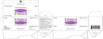olanzapine-fig3.jpg PACKAGE LABEL-PRINCIPAL DISPLAY PANEL - 10 mg per vial – Container-Carton (10 vials) - olanzapine fig3