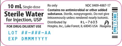 sterile-03.jpg PRINCIPAL DISPLAY PANEL - 10 mL Vial Label - NDC 0409-4887-17 - sterile 03