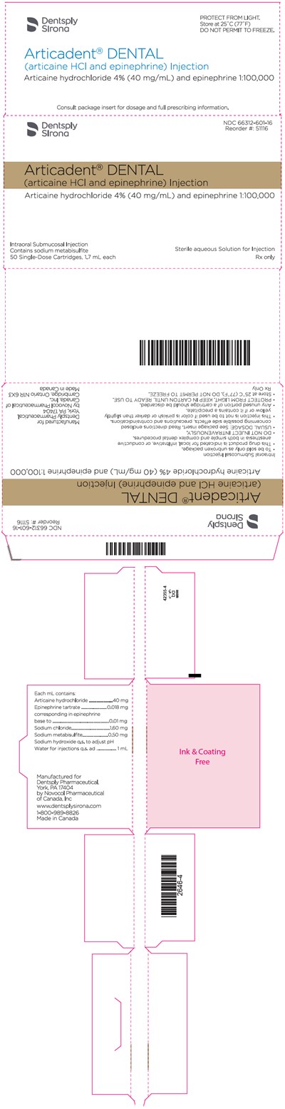 articadent-03.jpg PRINCIPAL DISPLAY PANEL - 1.7 mL Cartridge Carton (epinephrine 1:100,000) - articadent 03