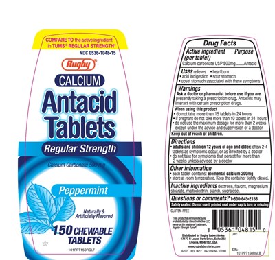 Rugby Calcium Antacid Tablets Regular Strength (Image 01)